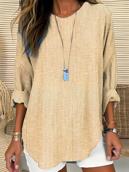 Dames Getailleerde Blouse – Casual voor Dagelijks Gebruik, Met Knopen en Lange Mouwen