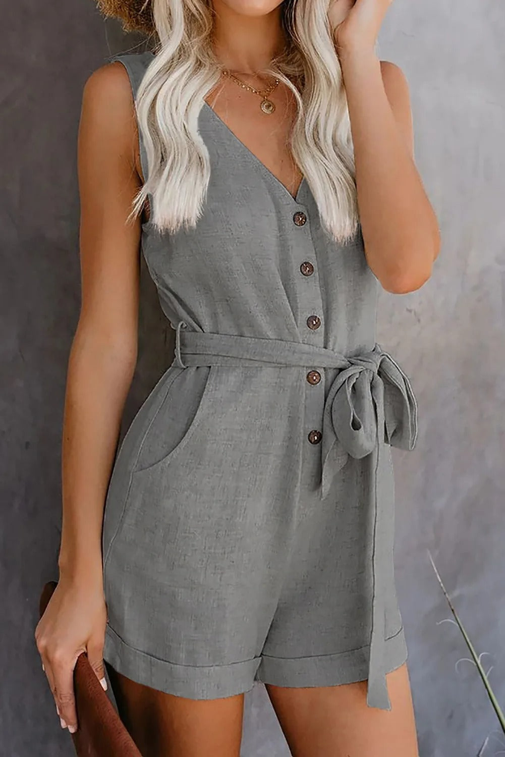 Nina - Stijlvolle Korte Jumpsuit met Zakken