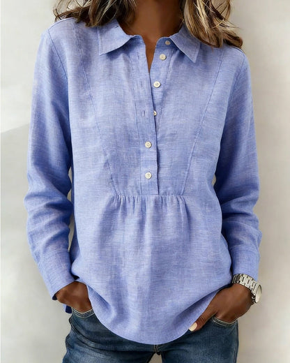 Dames Slim Fit Blouse – Met Kraag, Geschikt voor Werk en Dagelijks Gebruik