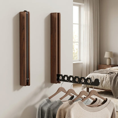 Klappbarer Wandkleiderständer aus Holz mit Platzspar-Design -    Zorenza