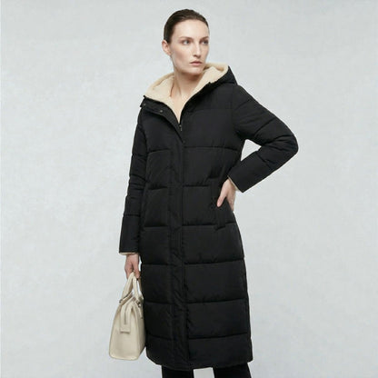 Alessia – Women's Winter Reversible Jacket - Puffer Jacket - Black - Taylor & Bennett