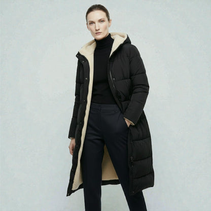 Alessia – Women's Winter Reversible Jacket - Puffer Jacket - Black - Taylor & Bennett