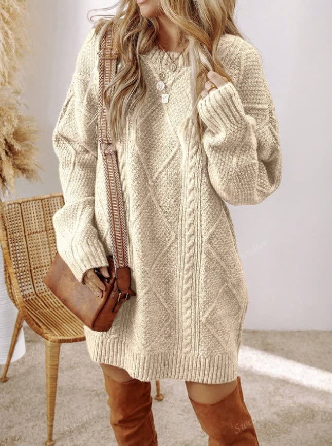 Kelly Cable Knit Jumper Dress_12