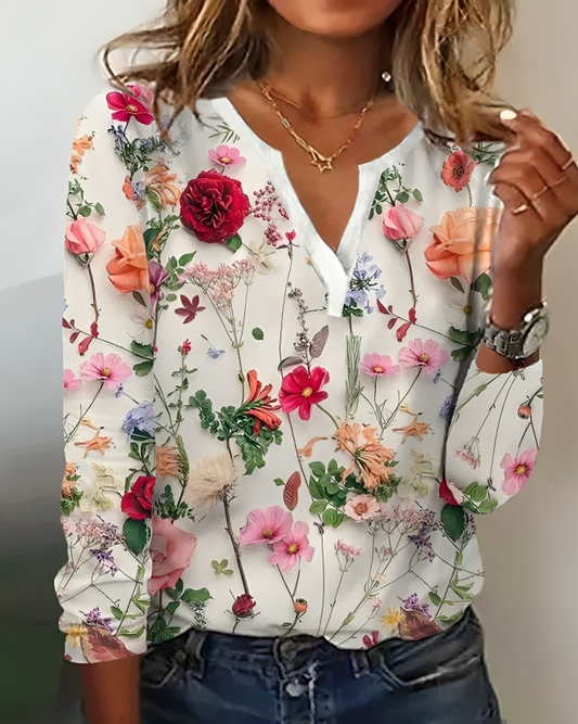 Elisa - Vrolijke Blouse met Bloemenpatroon | Stijlvol en Comfortabel