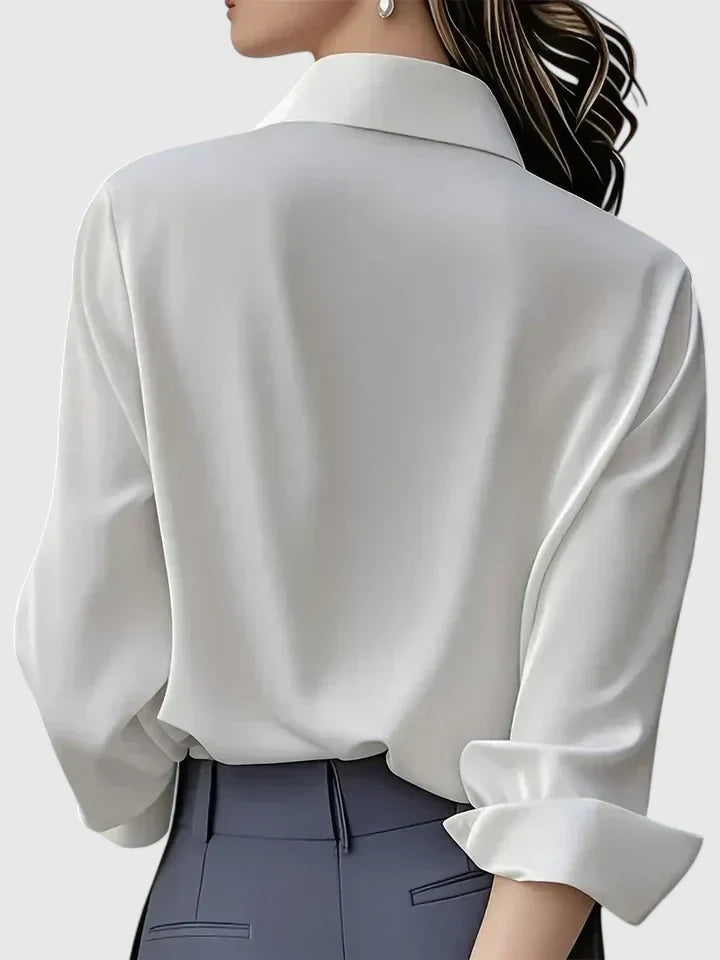 Dames Blouse met Verborgen Knopensluiting voor Kantoor