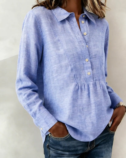 Dames Slim Fit Blouse – Met Kraag, Geschikt voor Werk en Dagelijks Gebruik