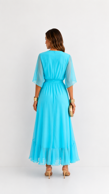 Dames Galajurk Chiffon met Portefeuille-Silhouet
