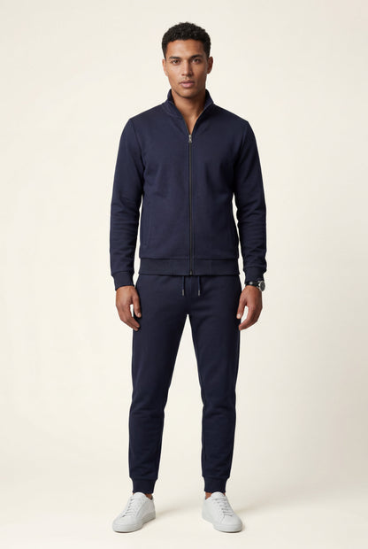 Black Black Zip-up Slim Tapered Track Suit Set - Men's suits - Photo 1