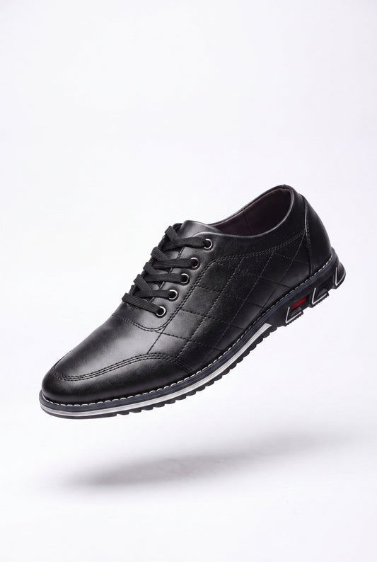 Men's Sneakers Quilted Low Top in Black — primary packshot
