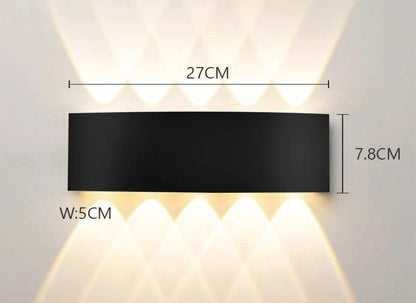 Modern Outdoor LED Wall Lamp – Sleek Waterproof Wall Light, black rectangular fixture for garden or living room