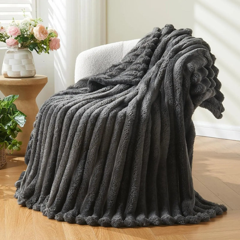 Plaid Grofgebreide Structuur Plaid voor Bank of Bed | Groot