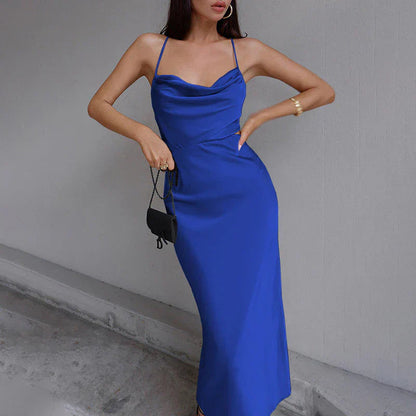 Vivenne - Elegante Cowl Neck Midi Jurk