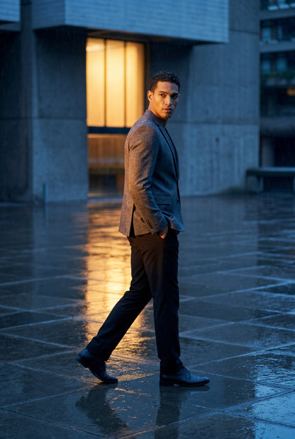 Gray Slim Tailored Single-breasted Formal Blazer - Formal blazers - Photo 5
