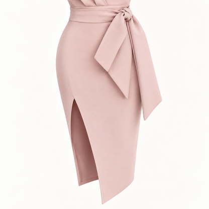 Dames One-Shoulder Wikkeljurk – Getailleerd, Avondkleding, Geschikt voor Feestjes