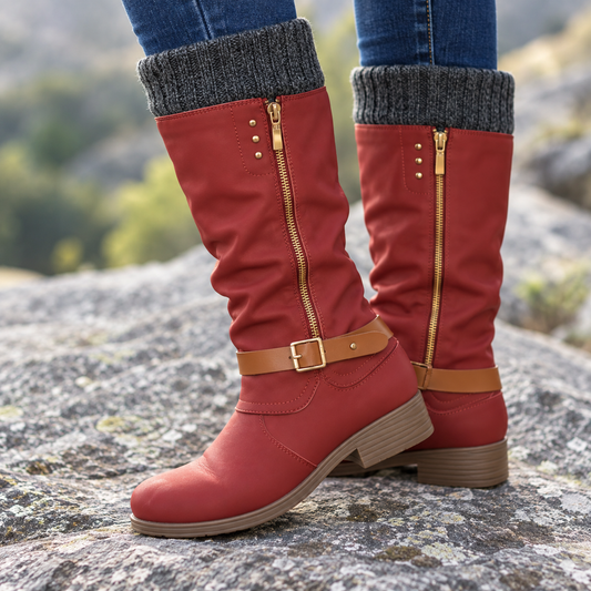 Dames Orthopedische Laarzen met Platte Hak – Waterdicht, Warm en Stevig voor Casual en Wintergebruik