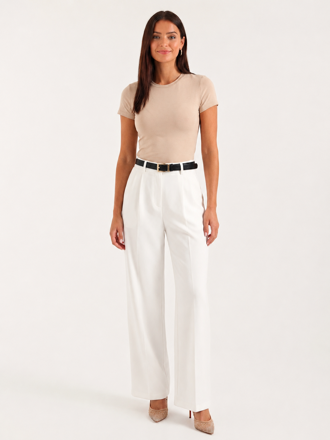 Dames High-Waisted Broek – Slim Fit, Geschikt voor Werk en Dagelijks Gebruik