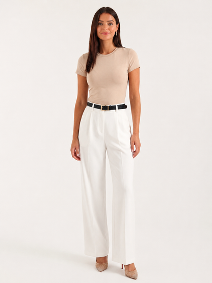 Dames High-Waisted Broek – Slim Fit, Geschikt voor Werk en Dagelijks Gebruik