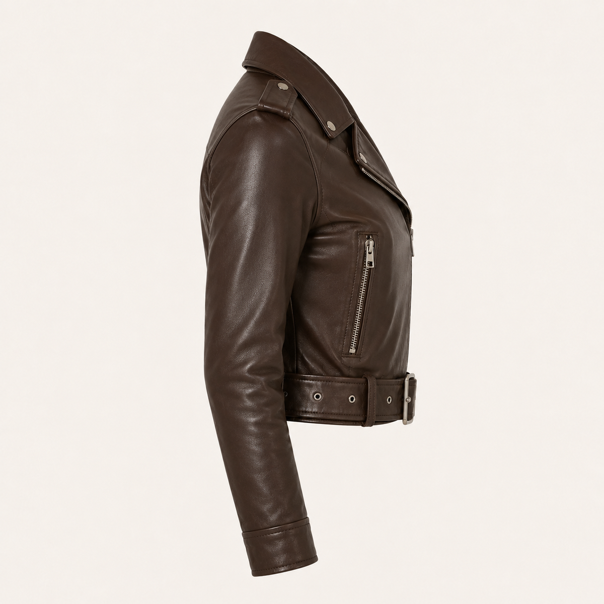 Dames Cropped Bikerjack – Kort Getailleerd, Casual Tussenjas voor Lente en Herfst