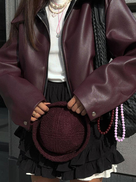 Romy - Stijlvolle Burgundy Leren Damesjas
