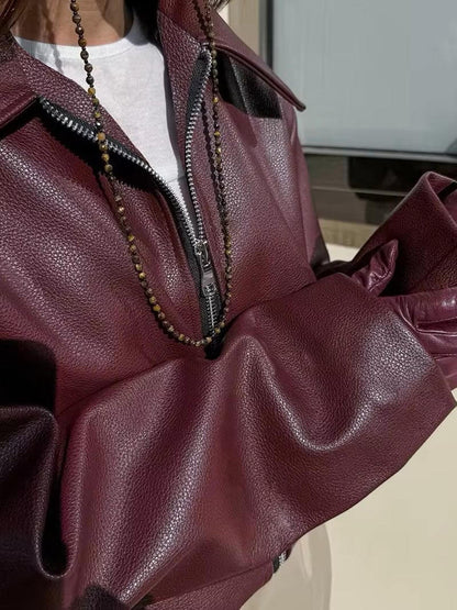 Romy - Stijlvolle Burgundy Leren Damesjas