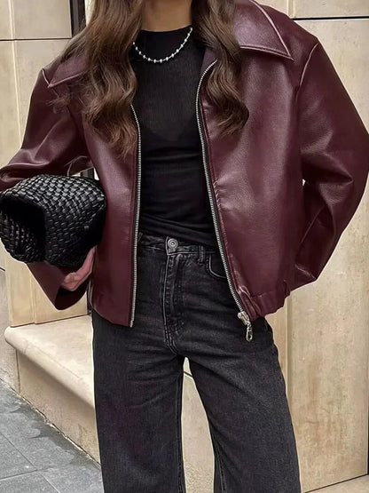 Romy - Stijlvolle Burgundy Leren Damesjas