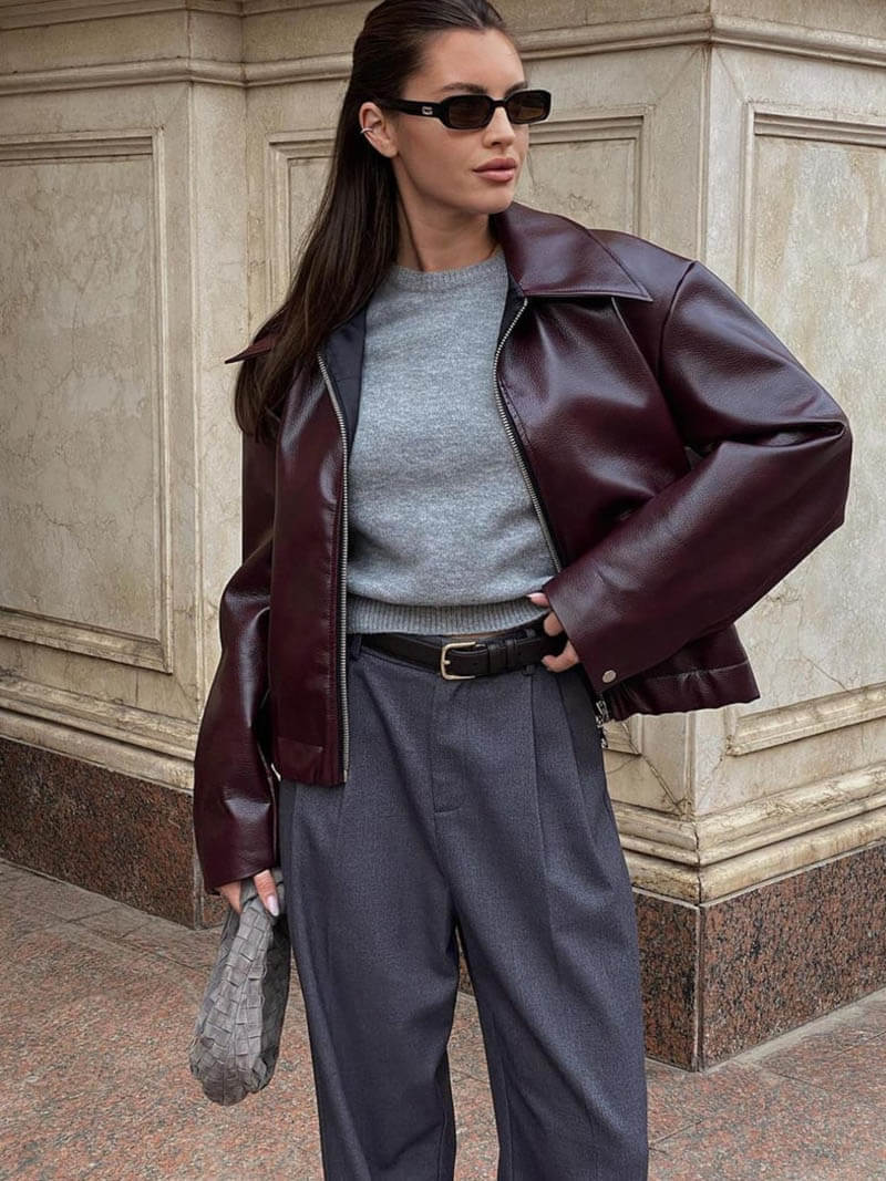 Romy - Stijlvolle Burgundy Leren Damesjas