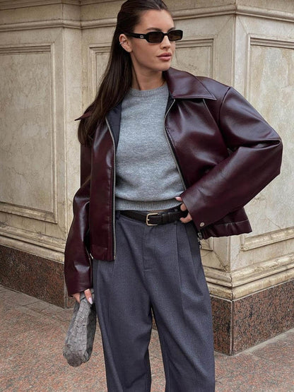 Romy - Stijlvolle Burgundy Leren Damesjas