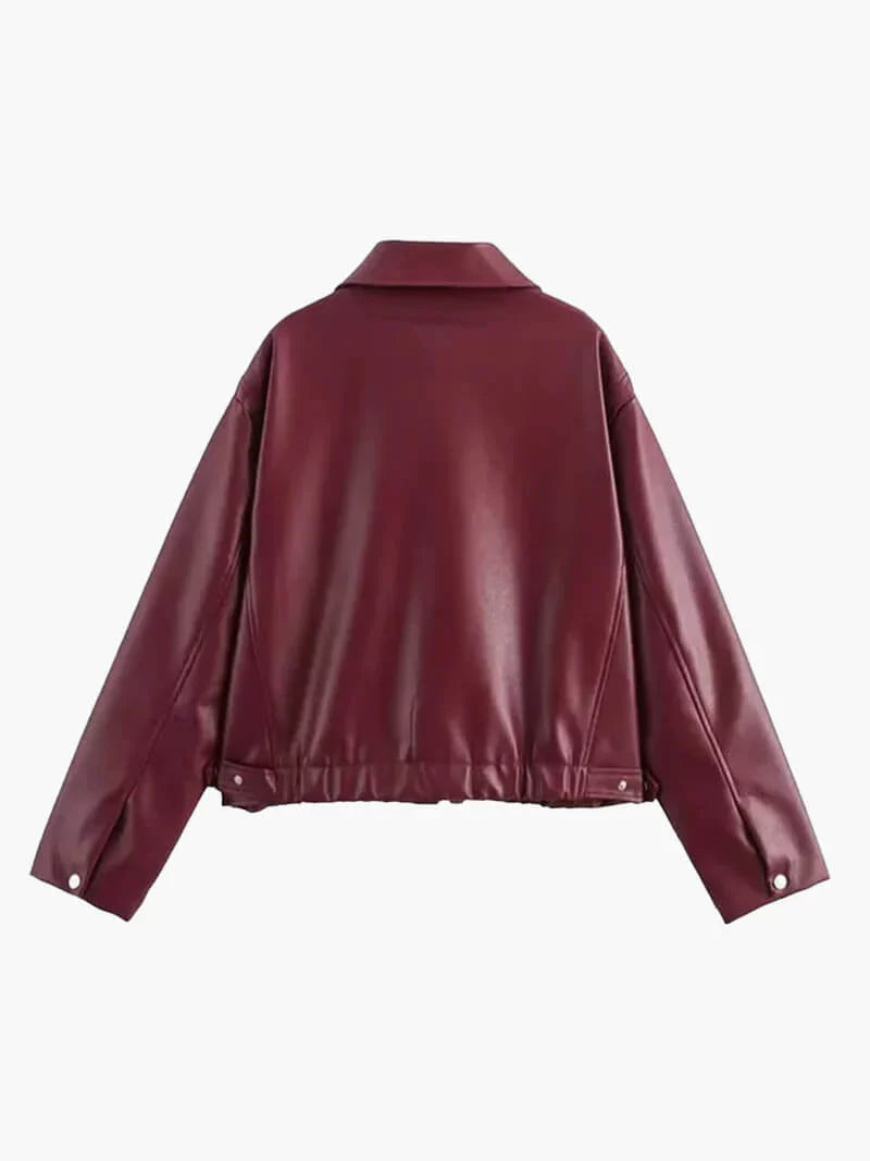 Romy - Stijlvolle Burgundy Leren Damesjas