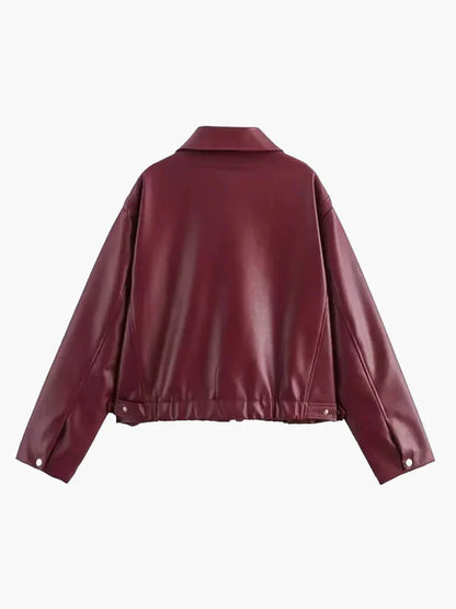 Romy - Stijlvolle Burgundy Leren Damesjas
