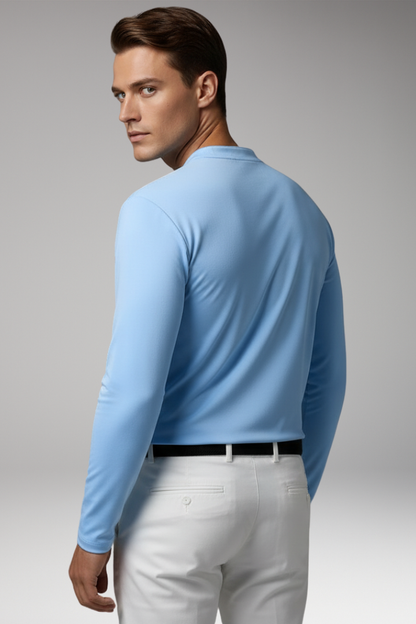 Heren V-Hals Shirt Zonder Knopen met Korte Mouwen