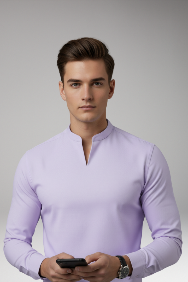 Heren V-Hals Shirt Zonder Knopen met Korte Mouwen