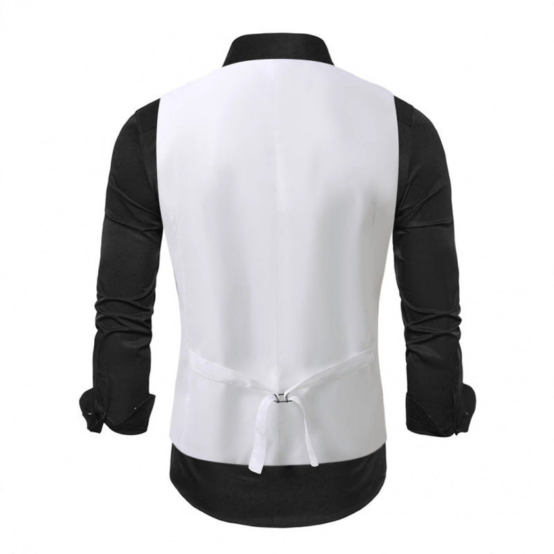 Heren Glitter Gilet met Satijnen Kraag - Feestelijk Vest