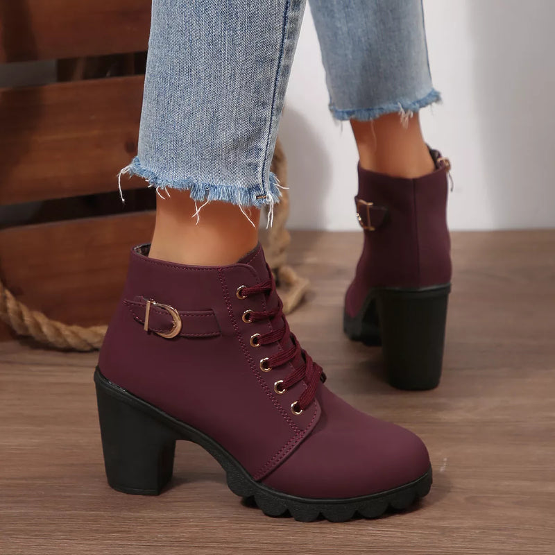 Dames Blokhak Boots – Met Rits, Geschikt voor Casual en Dagelijks Gebruik