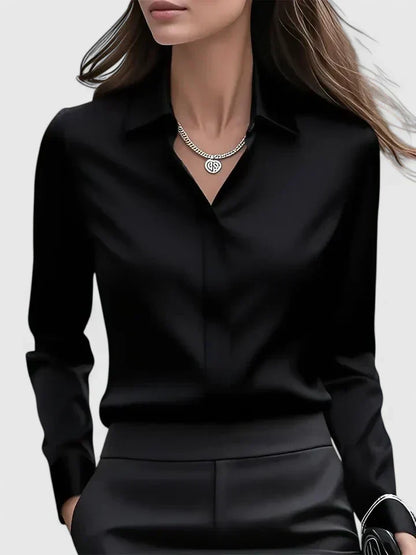Dames Blouse met Verborgen Knopensluiting voor Kantoor