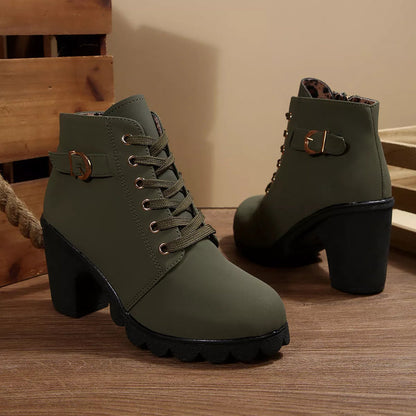 Dames Blokhak Boots – Met Rits, Geschikt voor Casual en Dagelijks Gebruik