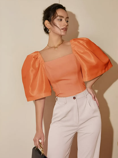 Bonnie - Slanke Blouse met Vierkante Hals