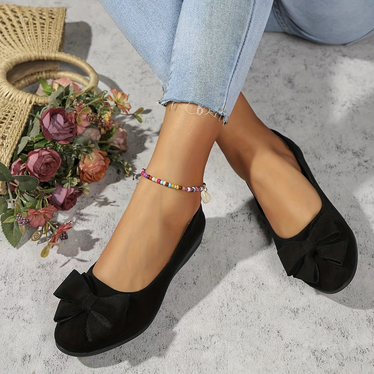 Dames Orthopedische Platte Schoenen met Strikdetail