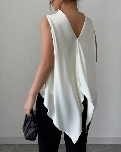 Dames Getailleerde Tank Top – Asymmetrisch V-Rug Design voor Casual Gebruik