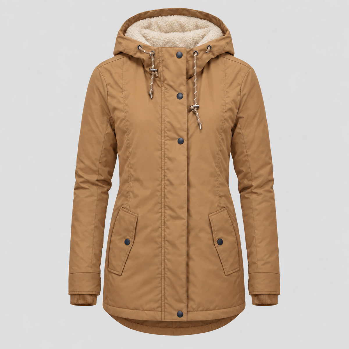Dames Lange Waterdichte Winterjas – Met Capuchon, Warme Voering, Casual voor Koud Weer