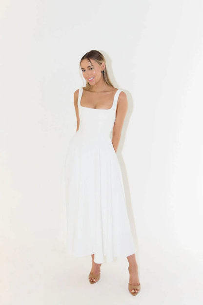Iona Square Neck Cocktail Midi Dress_5