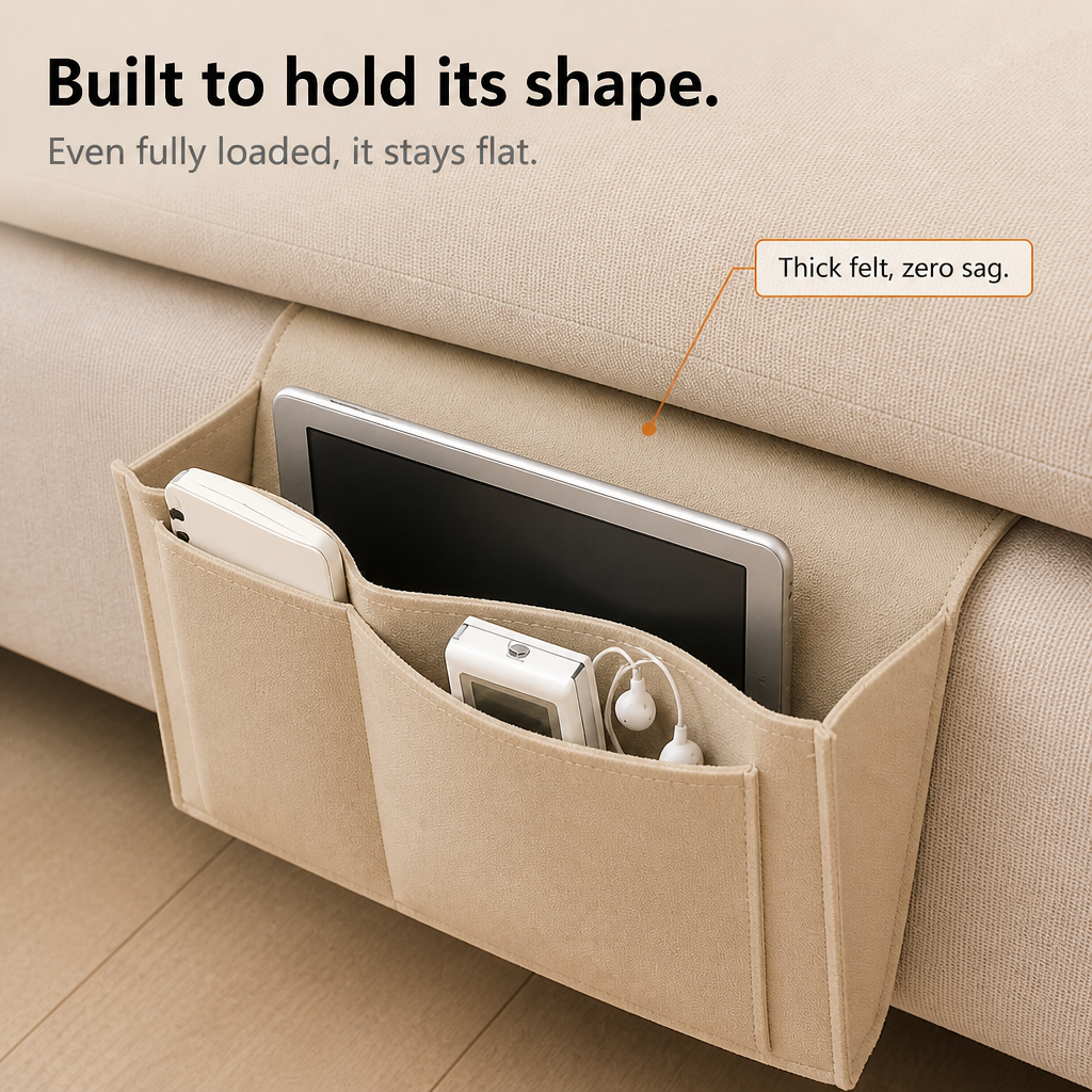 Bedside Organizer Onder Matras – Hangende Opbergtas van Vilt