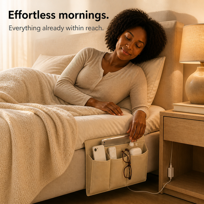 Bedside Organizer Onder Matras – Hangende Opbergtas van Vilt