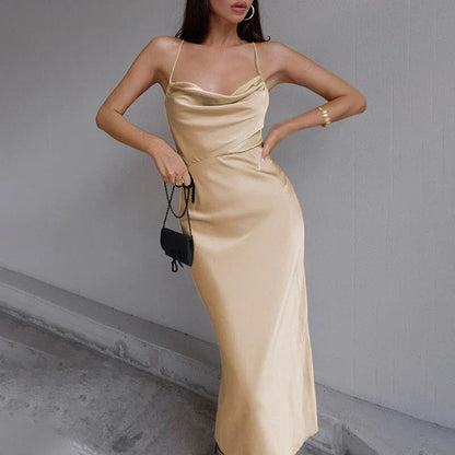 Vivenne - Elegante Cowl Neck Midi Jurk