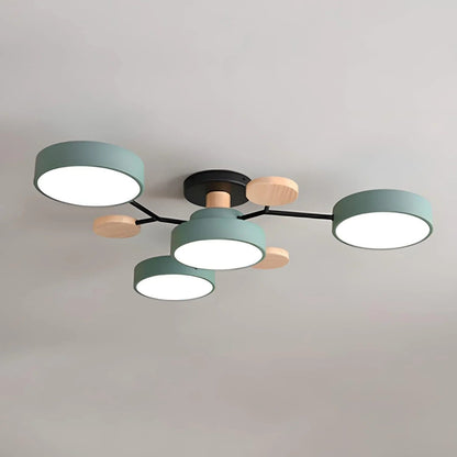 Ronde Plafondlamp IJzer met Acryl LED-lichtpunten