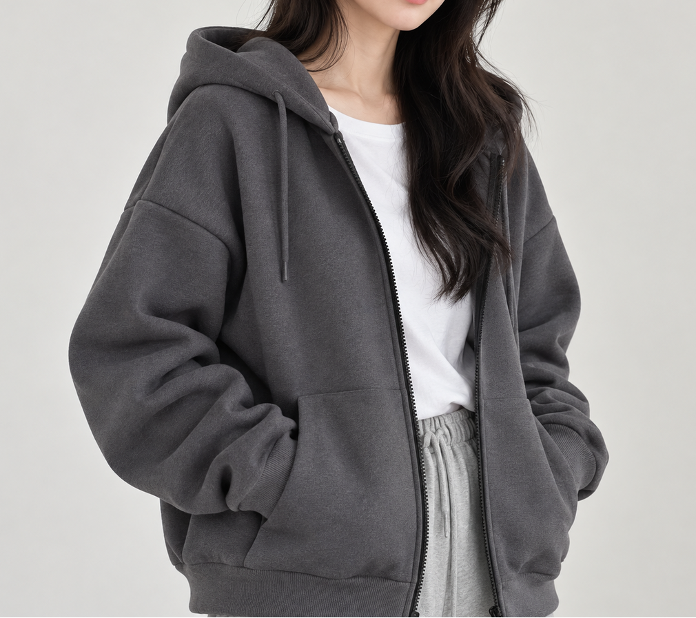 Dames Oversized Zip-Up Hoodie – Met Rits en Capuchon, Casual Streetwear & Loungewear