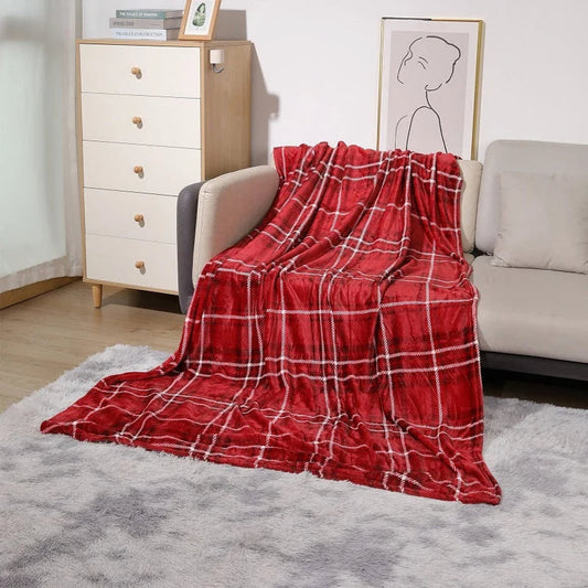 checked throw blanket