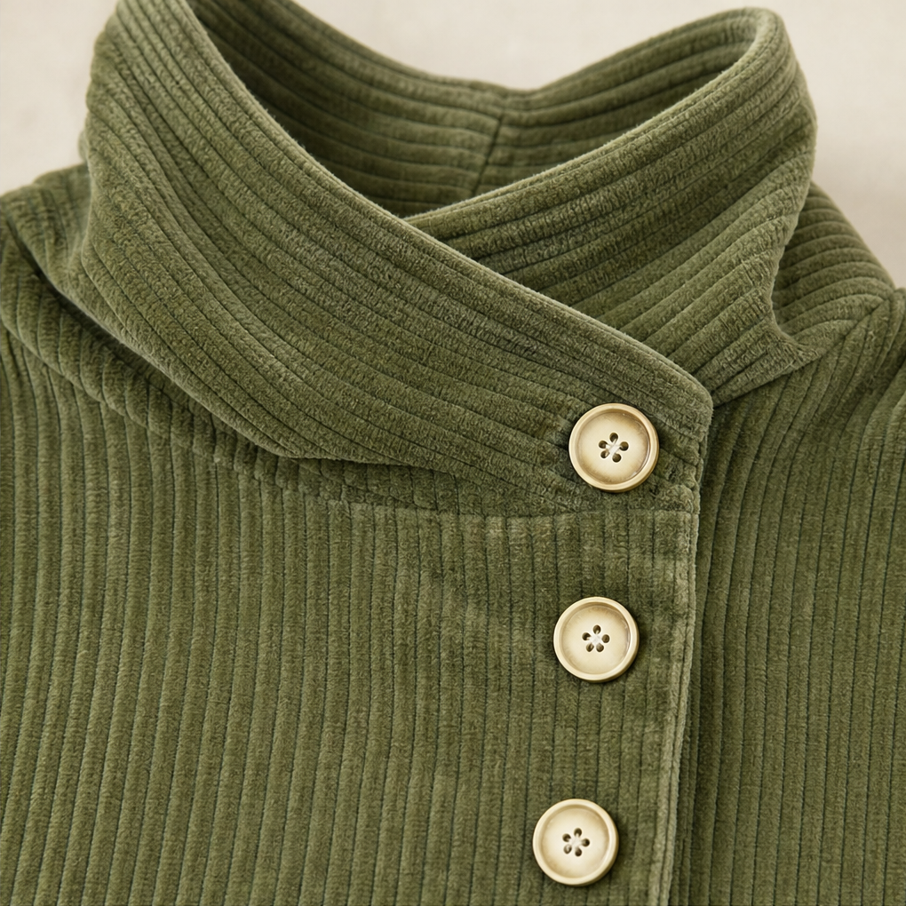 Dames Jack met Asymmetrische Knopen en Ribstructuur