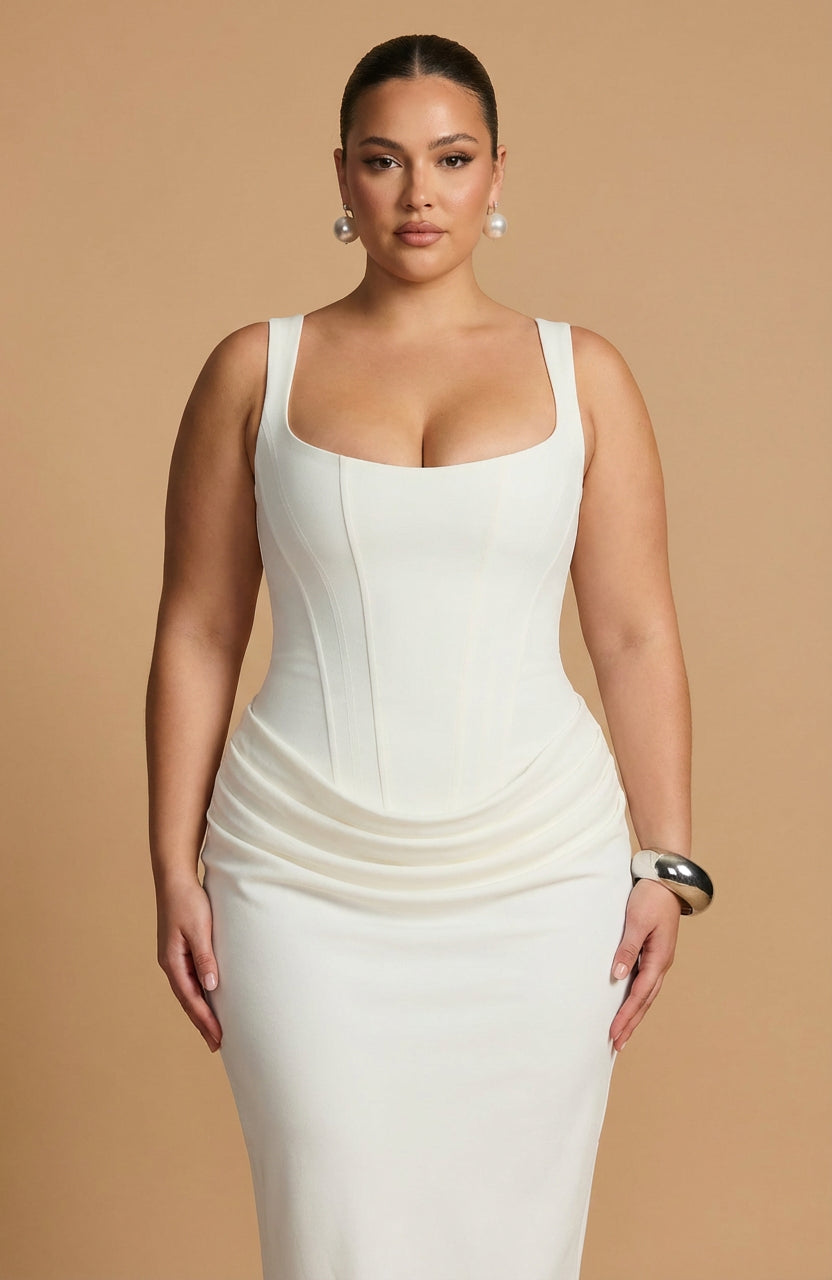 Dames Maxi Jurk met Vierkante Hals