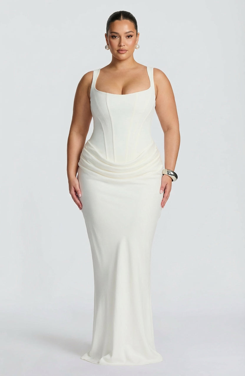 Dames Maxi Jurk met Vierkante Hals