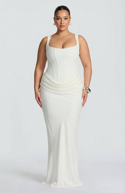 Dames Maxi Jurk met Vierkante Hals